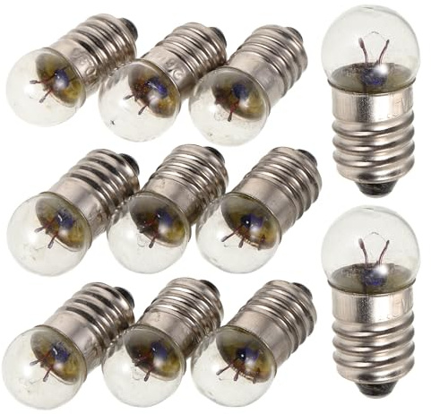 FOMIYES Lot de 12 Mini Ampoules Électriques à Culot Vis 2,5 V 0,3 A pour Lampes de Poche et Activités Pédagogiques en Physique
