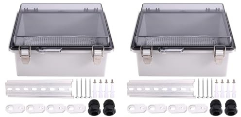 Wesafrae 2X Outdoor WiFi Enclosure Weatherproof Locking Outdoor WiFi Box Waterproof Switch Router Enclosure Box 8.7x6.7x4.3inch