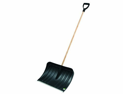 Freund 2030508 Kunststoff-Schneeschieber 53 cm mit Aluminiumkante und Holzstile 130 cm D-Griff