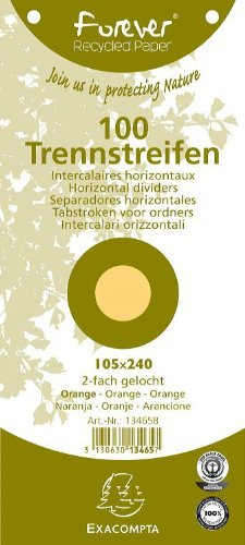 Exacompta 13465b orange 100pièce (S) Trennblatt – Trennblätter (orange, 105 mm, 240 mm, 100 Stück (S))