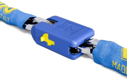 Viro | Supermorso, Catena Bici, Scooter e Moto, con Lucchetto, Asta Anti-strappo e Antitaglio, Catena Semiquadra di 90 cm, sezione 7 mm