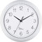 Eurotime Funkwanduhr, 30 cm, Kunststoffgehäuse, gewölbtes Echtglas, automatische Zeitein- und Zeitumstellung von Sommer- und Winterzeit, Wanduhr für Küche und Wohnbereich, weiß, 52800-00