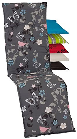 Beo Gartenmöbel Auflage für Relaxstühle grau Bunte Vögel M503