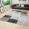 VIMODA Teppich Kurzflor Modern Kariert Marmor Muster Meliert in Grau Schwarz Weiss für Wohnzimmer, Schlafzimmer, kinderzimmer, Maße:80 x 150 cm