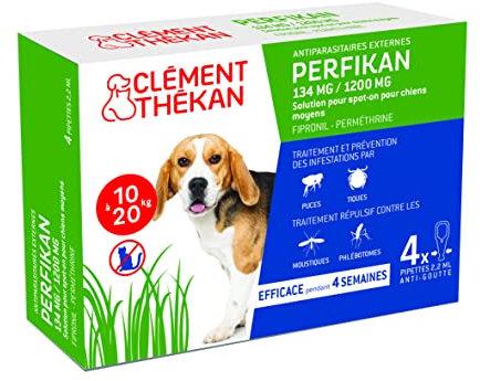 Perfikan Antiparasitaire Chien Moyen 10/20 kg 4 Pipettes