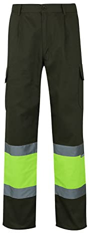 Velilla 157 - Signalhose (Größe L) Farbe jagdgrün und gelb fluoreszierend