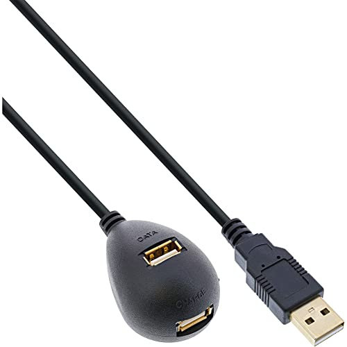 InLine 34653 USB 2.0 - Prolunga maschio/femmina, tipo A, nero, con piedistallo, 3 m