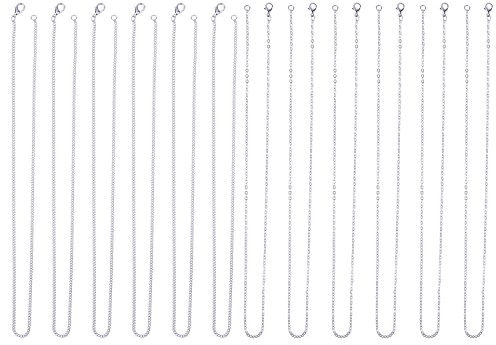 12 Pezzi Collane Filo Catena Argento Placcato Link e Collana Catena a Croce Intrecciata (18 Pollici)
