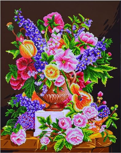 Diamond Dotz DD12-019 Blumenstrauß Ancien, ca. 53 x 67 cm groß, Diamond Painting, Malen mit Diamanten, funkelndes Bild zum Selbstgestalten, für Kinder und Erwachsene
