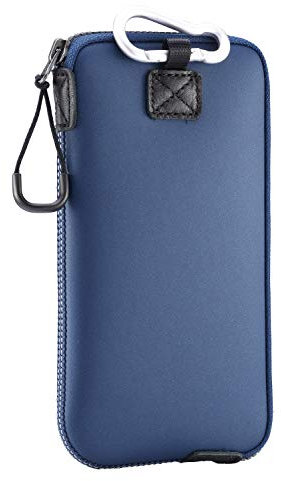 OneJoy Neoprene Cell Phone Pouch, Phone Wallet, Lightweight & Protective Mobile Phone Sleeves for iPhone & Samsung Durable Phone Bag, Zipper Opening with a Clip & Puller with Inner Pocket [Navy]