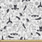 ABAKUHAUS Yoga Gewebe als Meterware, Monochrome Meditation, Schön Gewebten Stoff für Polster und Wohnaccessoires, 1M (148x100cm), Schwarz und Weiß