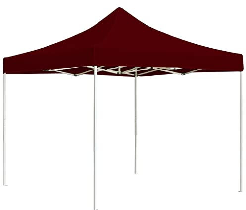 vidaXL Profi Partyzelt Faltbar Faltpavillion Gartenzelt Festzelt Pavillon Gartenpavillion Bierzelt Zelt Faltzelt Garten Aluminium 3x3m Weinrot