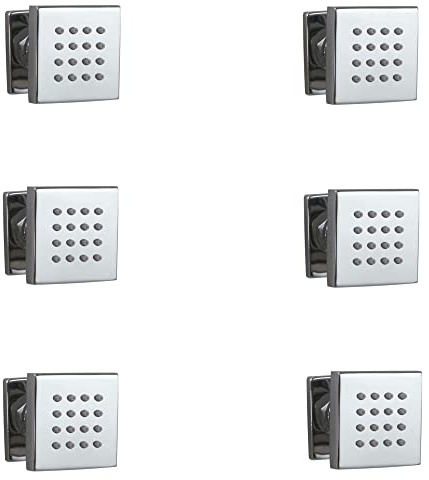 ENKI MP002 Square Body Jet, Chrome, Massage Spray | Solid Brass, Anti-Limescale Nozzles, 1-Year Guarantee, Wall Mounted, Wet Room, Bathroom