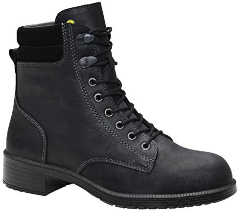 ELTEN Sicherheitsschuhe NIKOLA black Mid ESD S2, Damen, Leder, Stahlkappe, leicht, elegant, Schwarz, Größe: 38