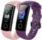 SenMore Kompatibel Für Honor Band 5 Honor Band 4 Armband, Sport Silikon Armband Smartwatch Ersatzbänder für Honor Band 4 Honor Band 5 (kein Host) (2PCS Violett&Pink)