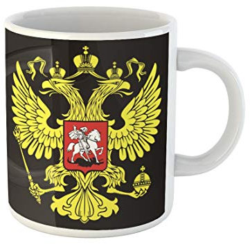 Awowee Tazza da caffè Russia la Russia con aquila a due teste simbolo imperiale da 325 ml, tazza da tè in ceramica, miglior regalo o souvenir per familiari, amici e colleghi