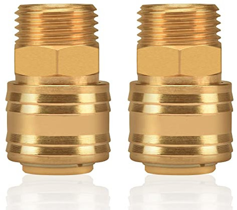 2 Stück Druckluft Kupplung Innenstecker 1/2 AG 1/2 AG Messing Kupplung
