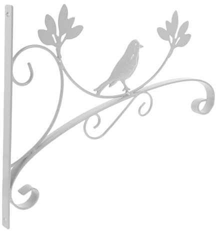 Cabilock Hängender Blumenständer Aus Eisenrahmen Wandmontierbar Stilvoller Blumentopf- Für Balkon Und Garten Weiß Für Pflanzgefäße Blumenübertöpfe Und Deko