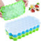 Ice Cube Trays with Lids, 2-Pack No-Spill Ice Cubes Food Grade Silicone Ice Cube Moulds, Durable, Easy-Release and BPA Free 74-Ice Cube Molds for Chilled Drinks, Whiskey & Cocktails (Green & Blue)