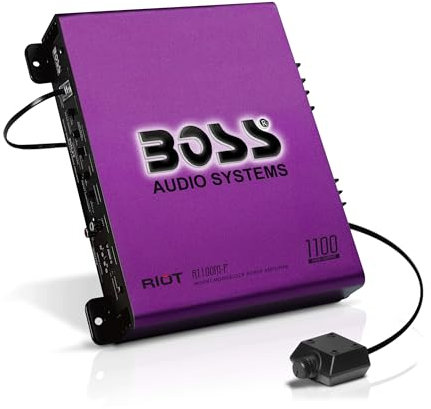 Boss Audio Systems R1100M-P Amplificatore monoblocco per auto - 1100 High Output, 2-8 Ohm Stable, Ingressi di livello basso/alto, crossover passa-basso, alimentatore MOSFET