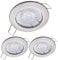 Oktaplex Lighting 3er Set LED Einbaustrahler Sedan - mit LED Modul 4,8W 3000K 230V 380lm Warmweiß 110° - Spot Edelstahl gebürstet Lochmaß 60mm