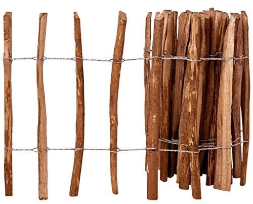 Pfähle Zaun Haselnuss imprägniert 60 x 500 cm Gartenzaun Holz-Zaun Staketenzaun Lattenabstand 7-9 cm für Pfostenzaun Bauernzaun Jardi