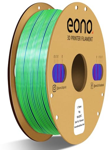 Eono Triple Color Filament Coextrusion PLA Filament 1,75 mm für 3D-Drucker und 3D-Stift, mehrfarbig wie Regenbogen-PLA, 2,2 lbs (1 kg). Seide PLA rosa/blau/grün