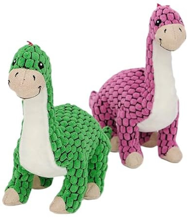 2 Stücke Hundespielzeug Quietschendes Hundespielzeug Dinosaurier Plüschhundespielzeug Kauspielzeug Hund kleine Mittlere Große Hunde