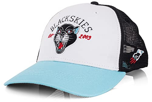 Blackskies® Black Panther Baseball Cap | Herren Damen Schirm Premium Snapback Mütze Wildkatze Kappe Basecap Kappe Tattoo Old School - Schwarz-Schwarz