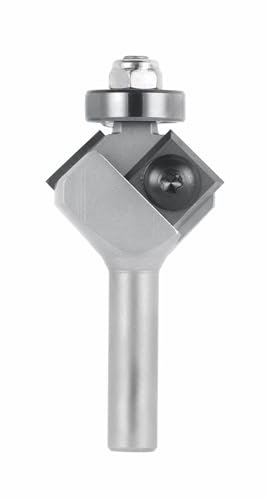 Fraise à chanfreiner avec roulement à billes et lame réversible en carbure de tungstène, rotation droite, tranchant 2, angle 45°, longueur de travail 6,5 mm, longueur totale 60 mm, tige 8 x 30 mm, Ø