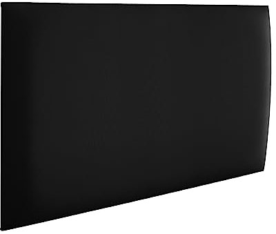 RAVIO Wandpaneele gepolstert | 3D Wandverkleidung mit Schaumstoff | Wandkissen als Kopfteil für Bett | Wanddekoration für Schlafzimmer, Kinderzimmer, Büro, Diele | (Soft 11 - Schwarz, 70x30 cm)