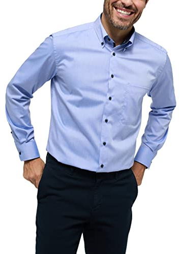 ETERNA Herren Pinpoint-Hemd Comfort FIT 1/1 blau 42_H_1/1