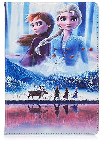 QAOMECABNH Schutzhülle für iPad Air 10.2, QAOMECABNH Folio Cute für Frozen Elsa Anna Gel Fullbody Flip Stand Lederhülle für iPad 10.2 / Air 3 / Pro 10.5 für Teenager Mädchen (Elsa Anna)