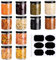 Belle Vous 12 Pack of Clear Plastic Storage Jars with Lids, Labels & Pen - 500ml/17oz Reusable Airtight Containers - Refillable Jars for Kitchen Dry Food Storage, Spices, Peanuts and Craft Supplies