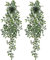 Artificial 2pcs Mandala Hanging Plants, Small Eucalyptus Faux Greenery, Vine Plant in Pot for Home Indoor Room Outdoor Office Wedding Wall Decoration
