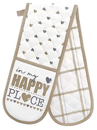 Double Oven Gloves Heat Resistant Cotton Kitchen Padded Mitts for Home Cooking Baking (Design 3)