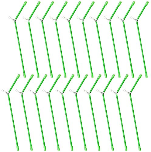 Jortmrd 20 Stück Anti Tangle Boom mit Wirbel Gebogen Fishing Anti Tangle Angeln Boom Sleeves Set Abstandshalter Durchlauf Röhrchen Für Karpfen-Angeln (22cm, Grün)
