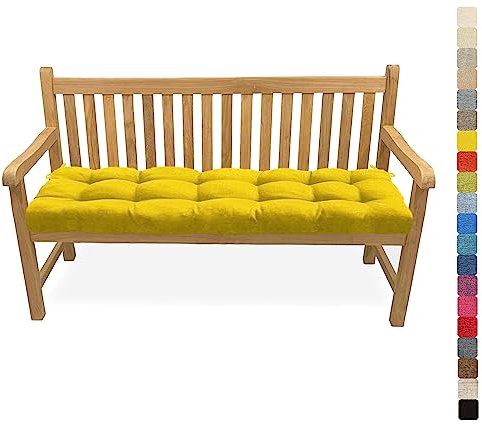 Lsjoaw Bankauflage Bankkissen 140X50X6CM Sitzauflage Sitzkissen Bank Bankpolster Sitzpolster Auflage für Gartenbank Sitzbank & Hollywoodschauke Outdoor/Indoor,Gelb