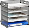 EasyPAG 5 Tier Desktop A4 Mesh Filing Tray Office Desk Tidy File Holder Paper Organiser Magazine Storage Rack,Black