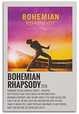 V BY N Bohemian Rhapsody Moive Poster Vintage Art Cover Room Decor Aesthetic Bedroom Decor Canvas Poster For Bedroom 12x18inch(30x45cm) Unframe-style