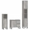 vidaXL Badmöbel Set 3 TLG., Badezimmermöbel mit viel Stauraum, Badschrank mit Eisenbeinen, Badezimmerschrank Waschbeckenunterschrank Hochschrank, Grau Sonoma Holzwerkstoff