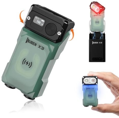 WUBEN X3 Pro Mini Linterna Recargable Con Estuche De Carga E Imán, 180 Grados EDC Linterna De Bolsillo Twist Ip65 Impermeable Llavero Linterna 10 Modo Tipo C Cordón Para Camping, Al Aire Libre, Regalo