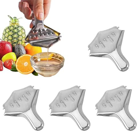 KALUROIL 4 PCS Zitronenpresse Edelstahl - Edelstahl-Handbuch Entsafter & Zitruspresse -, Einzigartiges Design, Einfach zu bedienen