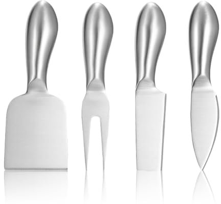 Gsrhzd Multipurpose Butter Knife Set - 4 Pcs Metal Cheese Knives for Family Gathering, Christmas, Halloween Party
