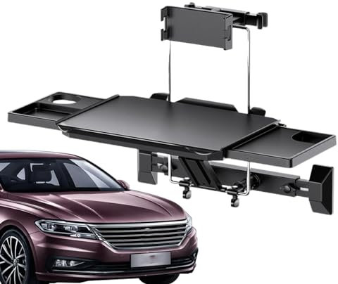 Niktule Auto-Rücksitztisch, Schwarz, Plastik, Verstellbare Laptop-Halterung für Beifahrer auf dem Rücksitz, Fahrzeugsitz-Organizer zum Essen, Laptop-Tablett, Cup_Holder