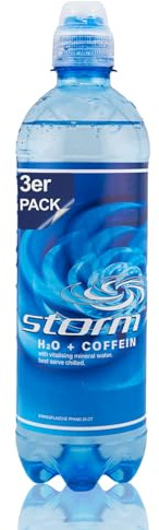 STORM Koffein Wasser 3x 500ml PET-Flasche koffeinhaltiges Mineralwasser ohne Zucker, ideal für Festival, Kaffee Getränke Alternative Energy Coffein, Lebensmittel kalorienarm ohne Zusätze 0,75 € Pfand