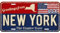 LYEAA Vintage Metallschild Nummernschild New York rechteckig Eisen Gemälde Wanddekoration 30 x 15 cm (2)