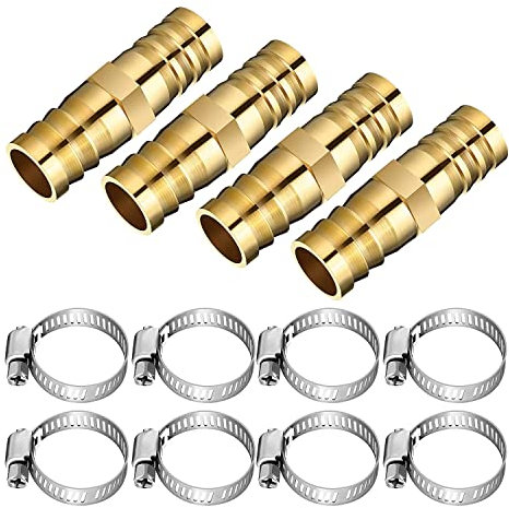 SOFORFREEM Schlauchreparaturverbinder, 12-teilig, mit Klatsch, Reparatur-Set für Gartenschlauch aus Messing, Reparatur-Set für Wasserschlauch, massiver