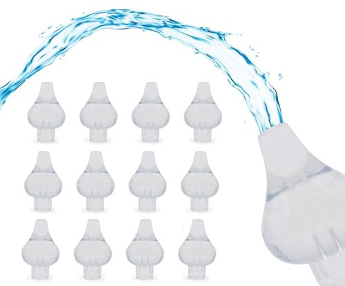 DOMUS® 12 Morbide Olive Nasali per Lavaggio Neonato - 12 Olive in Silicone per Siringa per Lavaggi Nasali Bambini