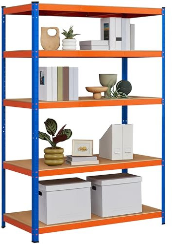 Yaheetech Estanterías Metálicas Estanterías Pesadas de 5 Niveles Estante Industrial de Almacenamiento para Trastero Garaje